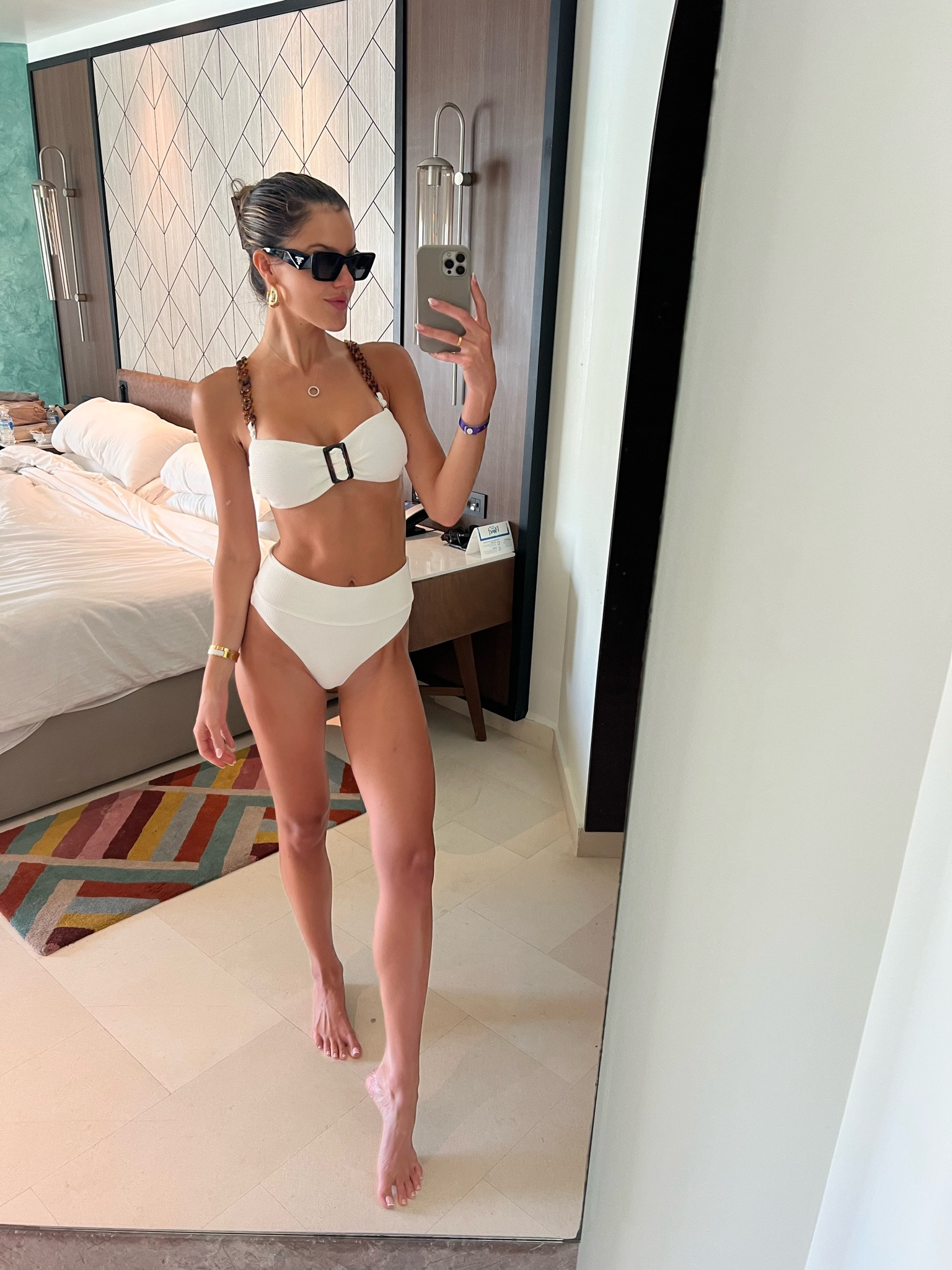 Beautiful white high waisted bikini. I’m wearing a size small. Perfect for your next vacation or pool/beach day! 

#LTKstyletip #LTKswim #LTKFind