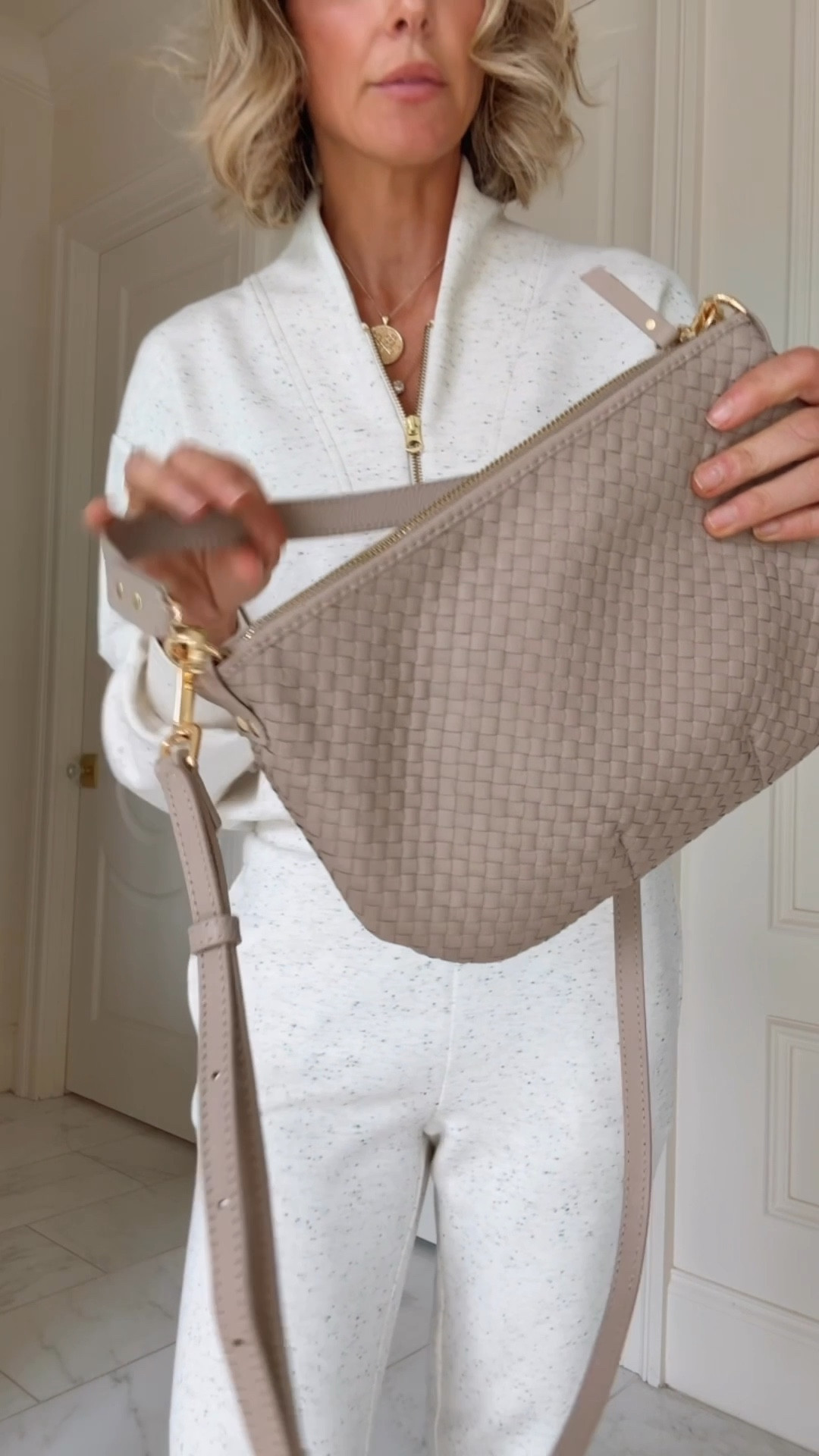 A great everyday bag. Nice soft woven forgivable leather 