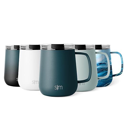 Simple Modern Travel Coffee Mug with Lid and Handle | Reusable Insulated Stainless Steel Cold Bre... | Amazon (US)
