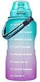Giotto Large 1 Gallon Motivational Water Bottle with Paracord Handle & Removable Straw - Leakproof T | Amazon (US)