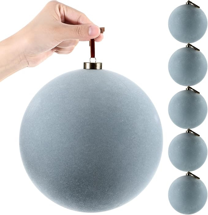 Weysat 6 Pcs 8 Inch Extra Large Velvet Christmas Ball Ornaments Set Flocked Holiday Ornaments Gia... | Amazon (US)