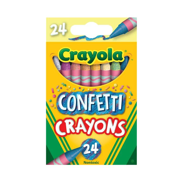 Crayola Confetti Crayons, Multi Color Crayons, Kids Coloring Supplies, 24 Count - Walmart.com | Walmart (US)