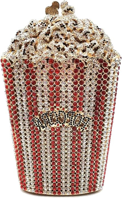 Popcorn Crystal Clutch Bag Women Novelty Evening Handbags Bridal Party Dinner Rhinestone Clutch P... | Amazon (US)