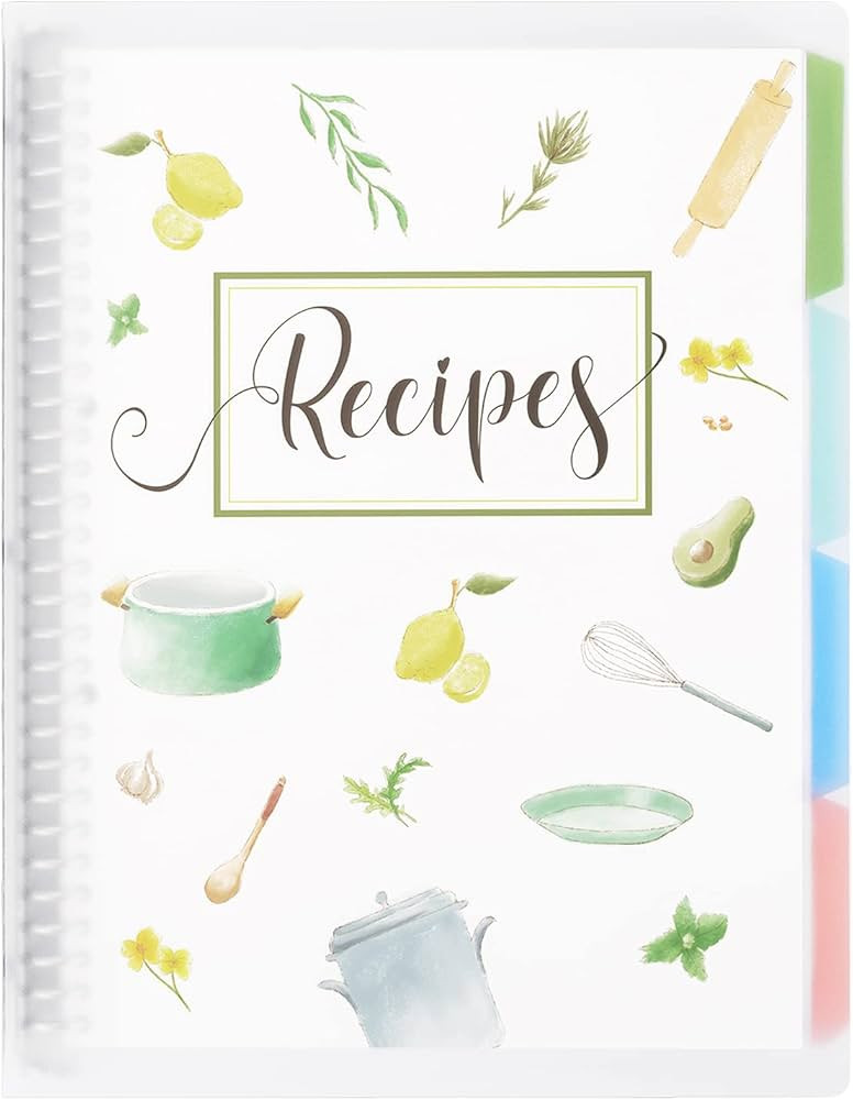 Recipe Book to Write in Your Own Recipes, 8.5" x 11" Personal Blank Recipe Notebook, Removable Ha... | Amazon (US)