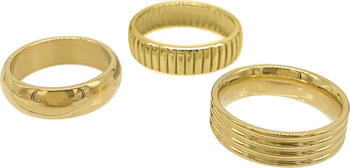 ADORNIA 14K Yellow Gold Plated 6mm Stackable Ring Set | Nordstromrack | Nordstrom Rack