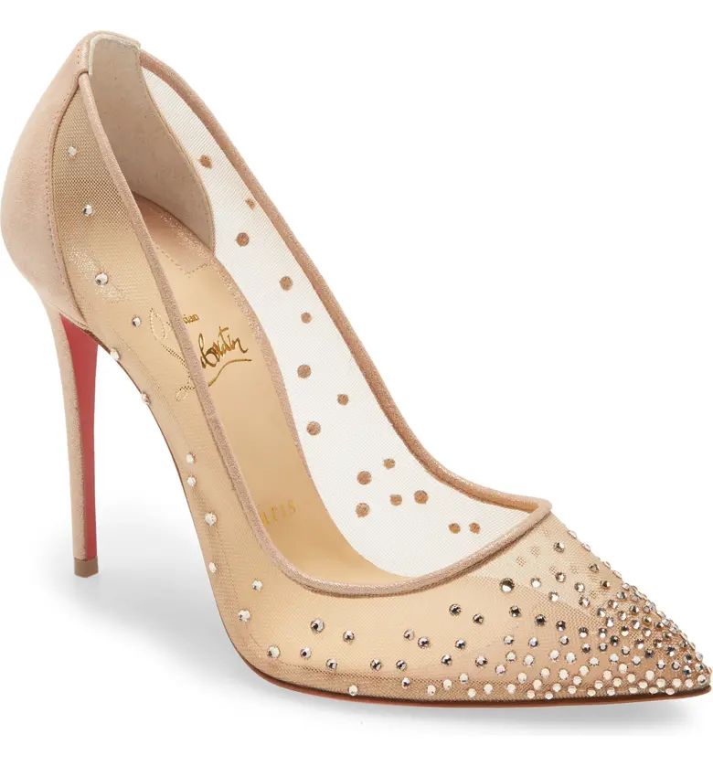 Christian Louboutin Mini Glitter Follies Strass Pump | Nordstrom | Nordstrom