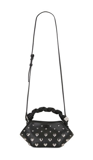 Ganni Bou Mini Hearts Bag in Black. | Revolve Clothing (Global)