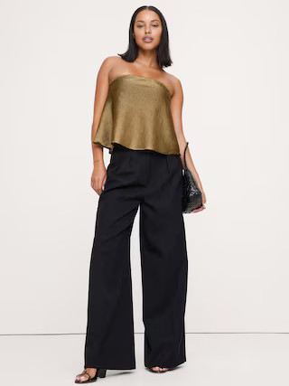Metallic Strapless Top with Split Back | Banana Republic (US)