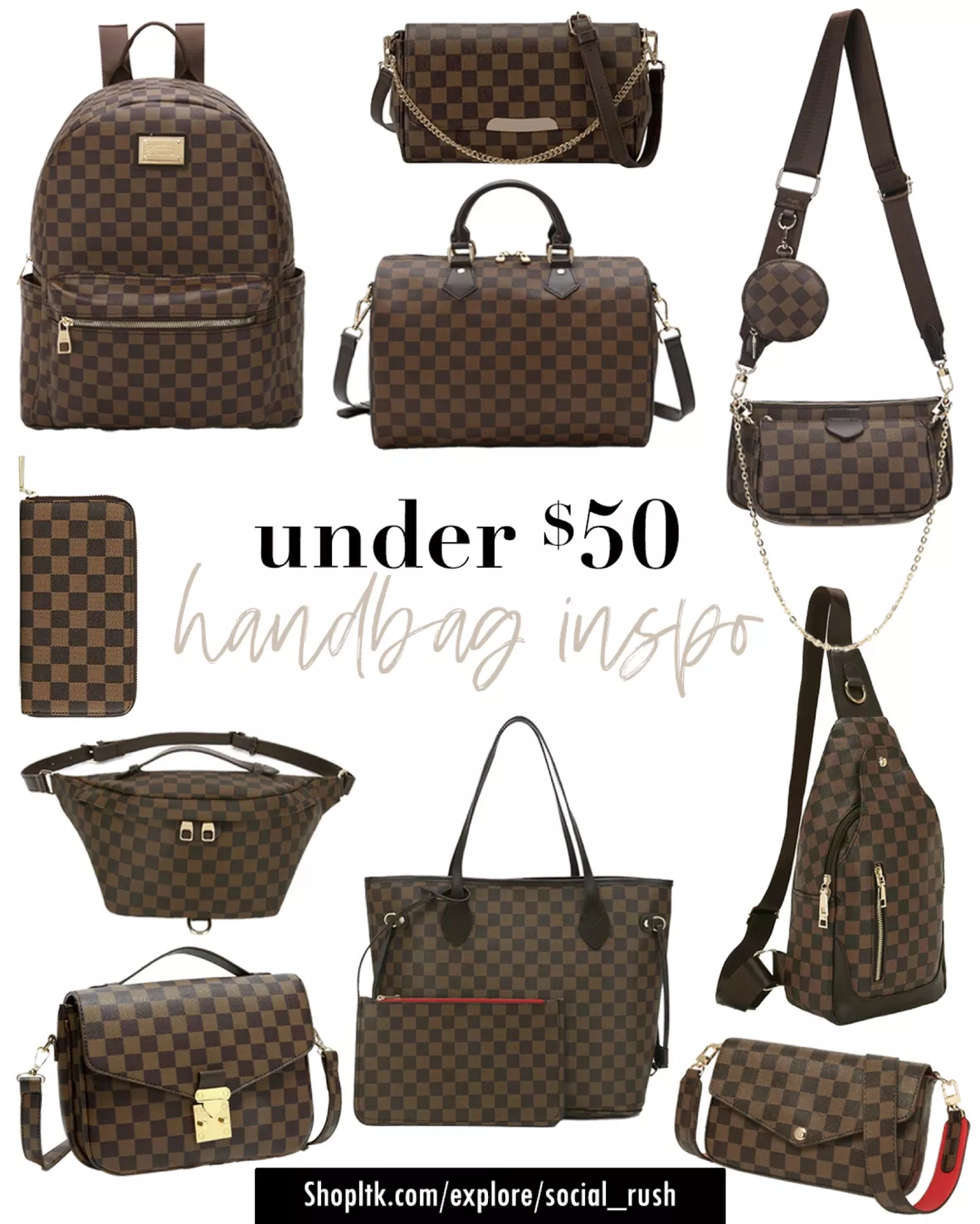 TWENTY FOUR Checkered Crossbody Bags for women Designer Shoulder