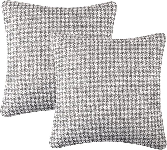 Yeiotsy 2pcs Houndstooth Throw Pillow Covers Geometric Cushion Case for Couch Sofa Bed and Chair ... | Amazon (US)