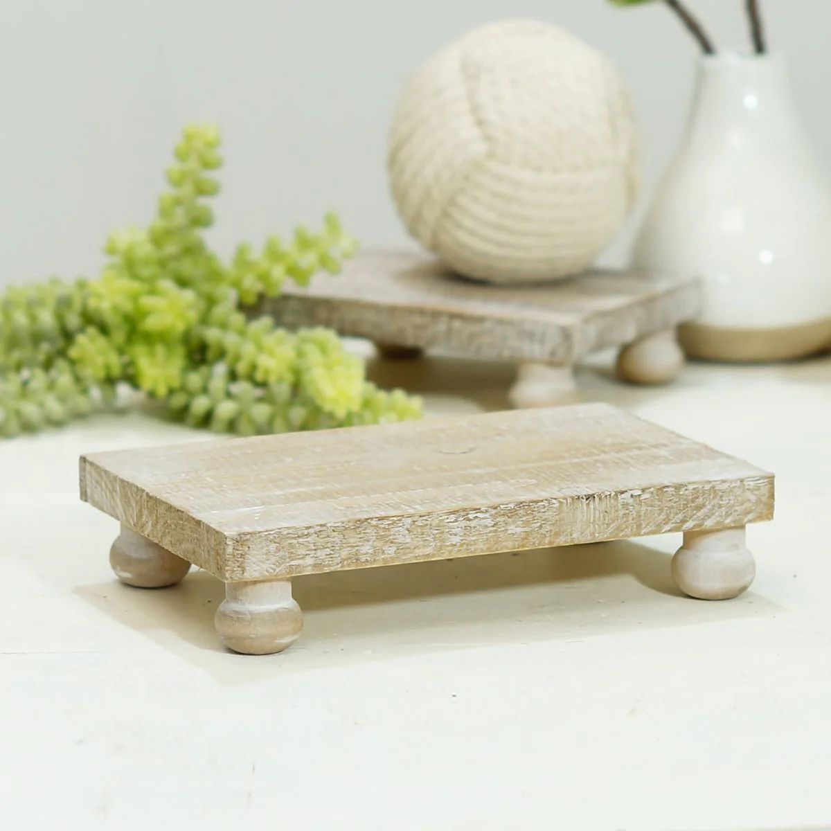 8"L Rustic Wash Wooden Riser | The Nested Fig
