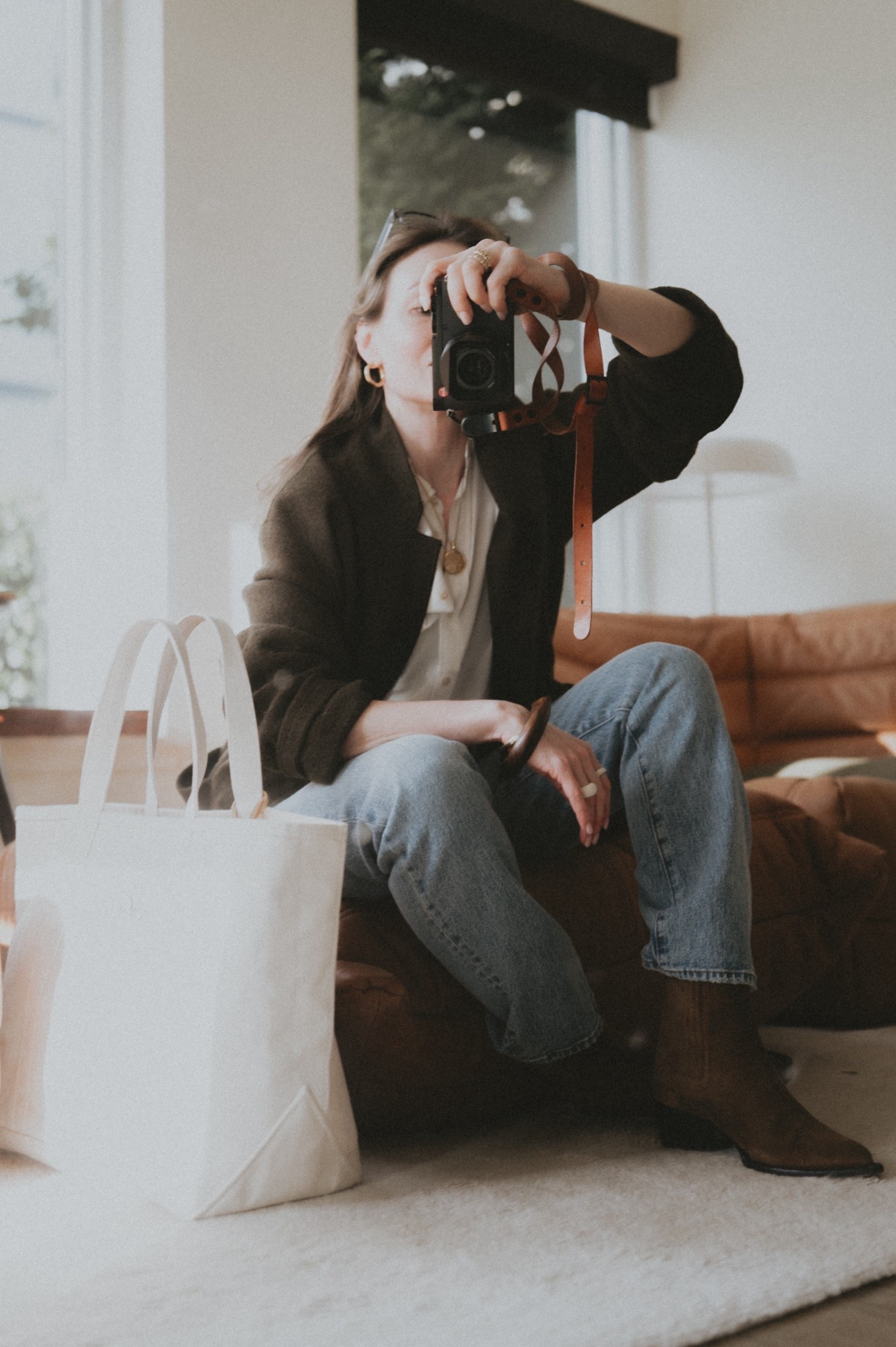 These jeans are amazing @Madewell 
Styling the longline straight jeans 👖 by Madewell with Buck Mason felted chore coat + Everlane silk shirt + Golden Goose Debbie boots + L.L. Bean Boat & tote. Jewelry: David Yurman, Bony Levi & Mejuri, similar styles linked. 

#LTKSeasonal #LTKootd