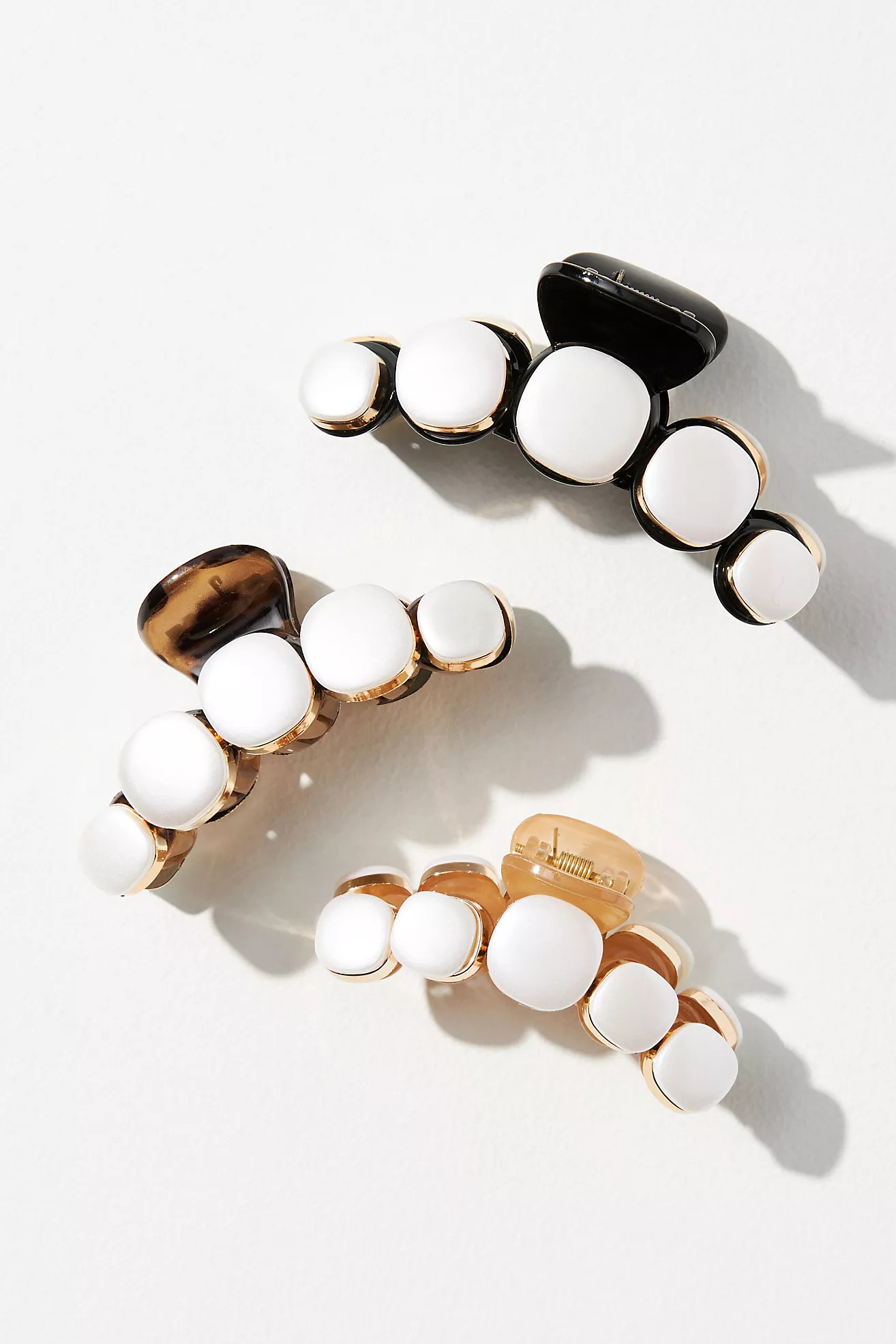 Square Pearl Hair Claw Clips, Set of 3 | Anthropologie (US)