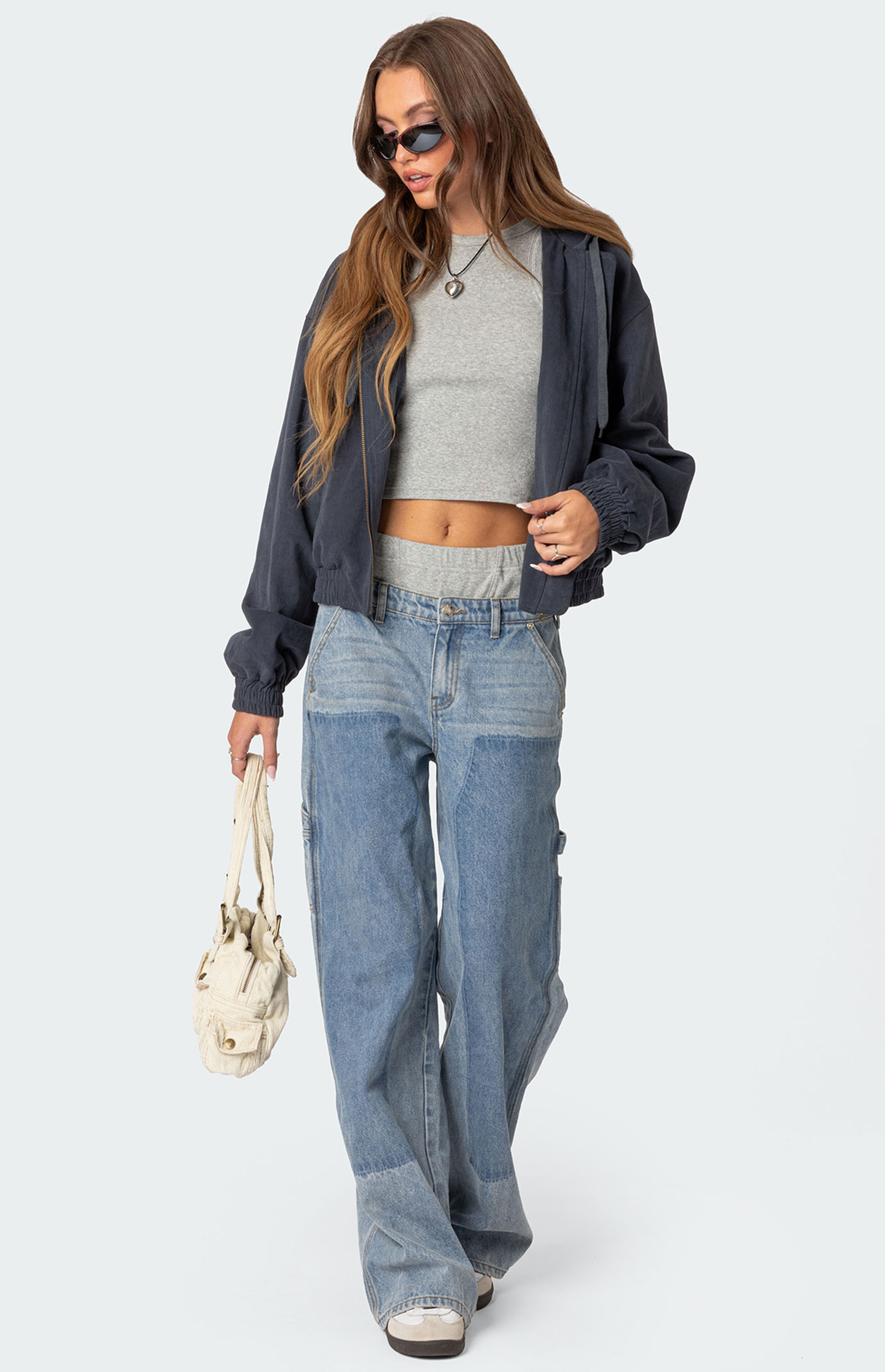 Edikted Milly Oversized Cropped Jacket | PacSun | PacSun