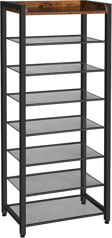 HOOBRO 8-Tier Shoe Rack, 20.5" L Shoe Storage Organizer, Narrow Shoe Shelf, Saving Space, Stable ... | Amazon (US)