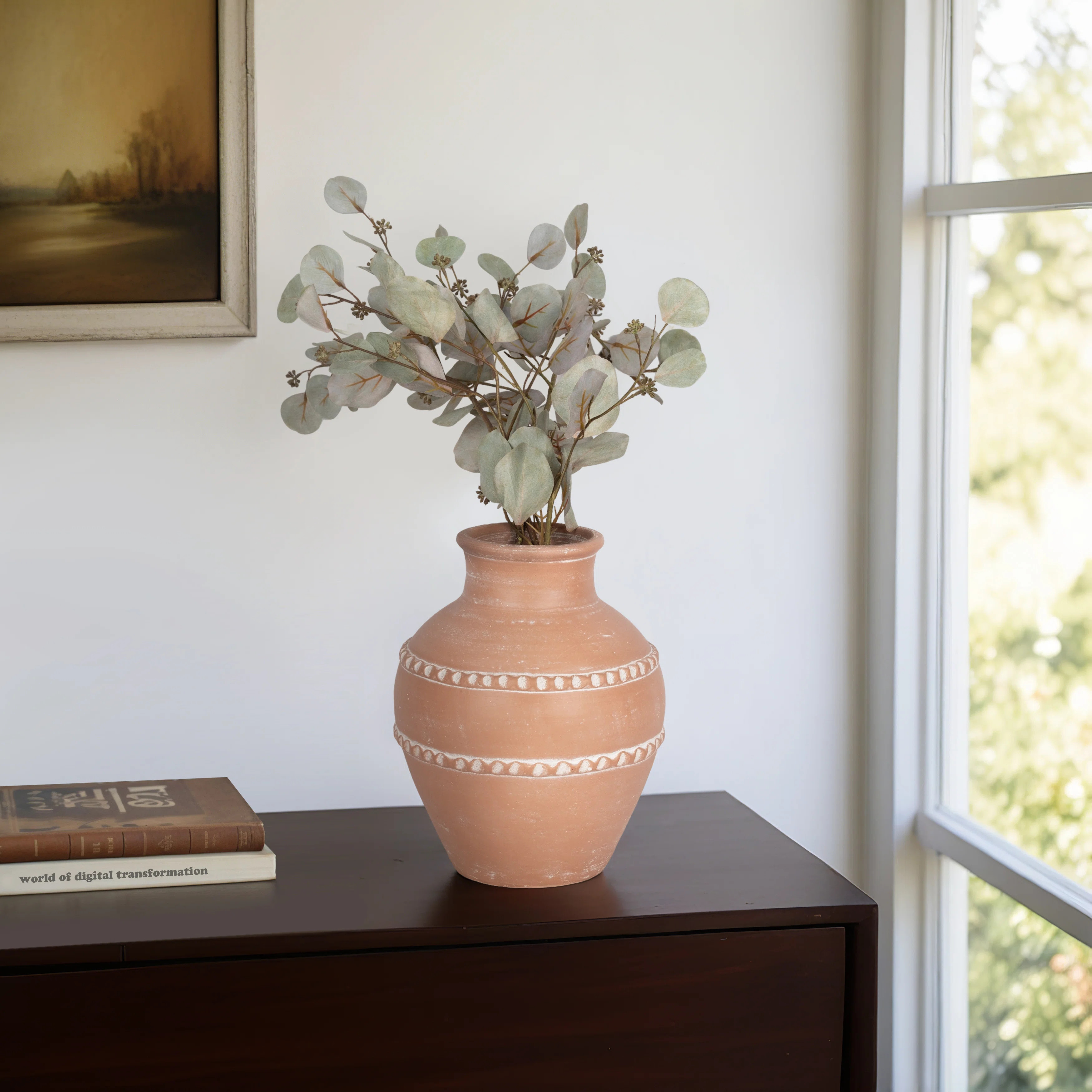 Bungalow Rose 12" Traditional Terracotta Vase, Terracotta | Wayfair | Wayfair North America