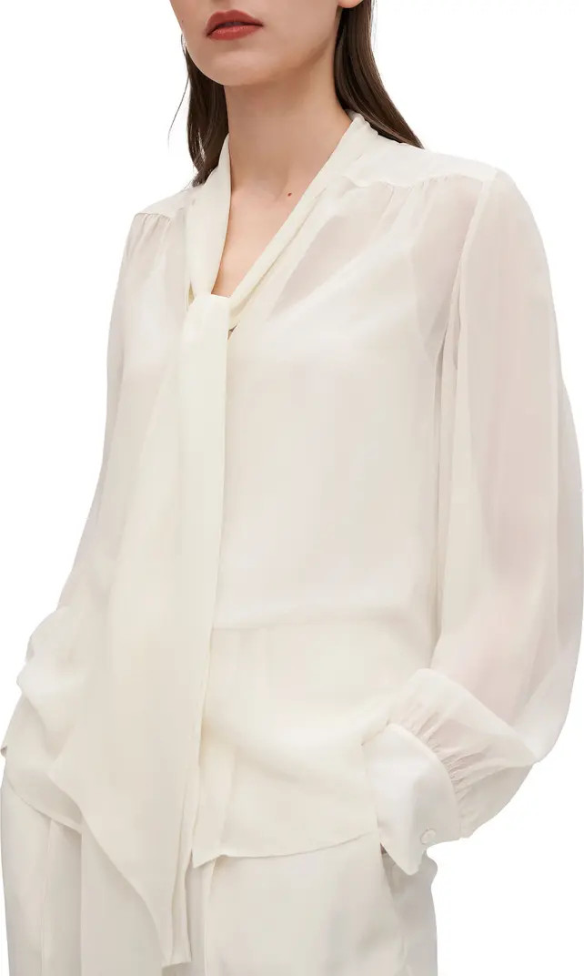 Lilysilk Bow Tie Sheer and Lightweight Silk Jasmine Blouse | Nordstrom | Nordstrom