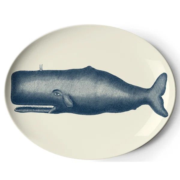 Scrimshaw Oval Whale Melamine Platter | Wayfair Professional