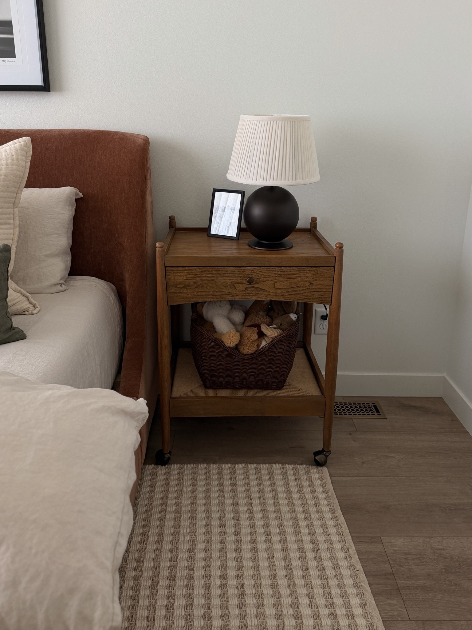 Bat cart turned into nightstand! We took the wheels off this past weekend and it looks so much better! Can’t wait to show you later this week. Love the little details 😍

#LTKHome