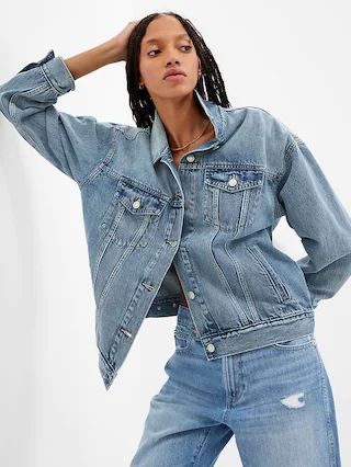 Oversized Icon Denim Jacket with Washwell | Gap Factory