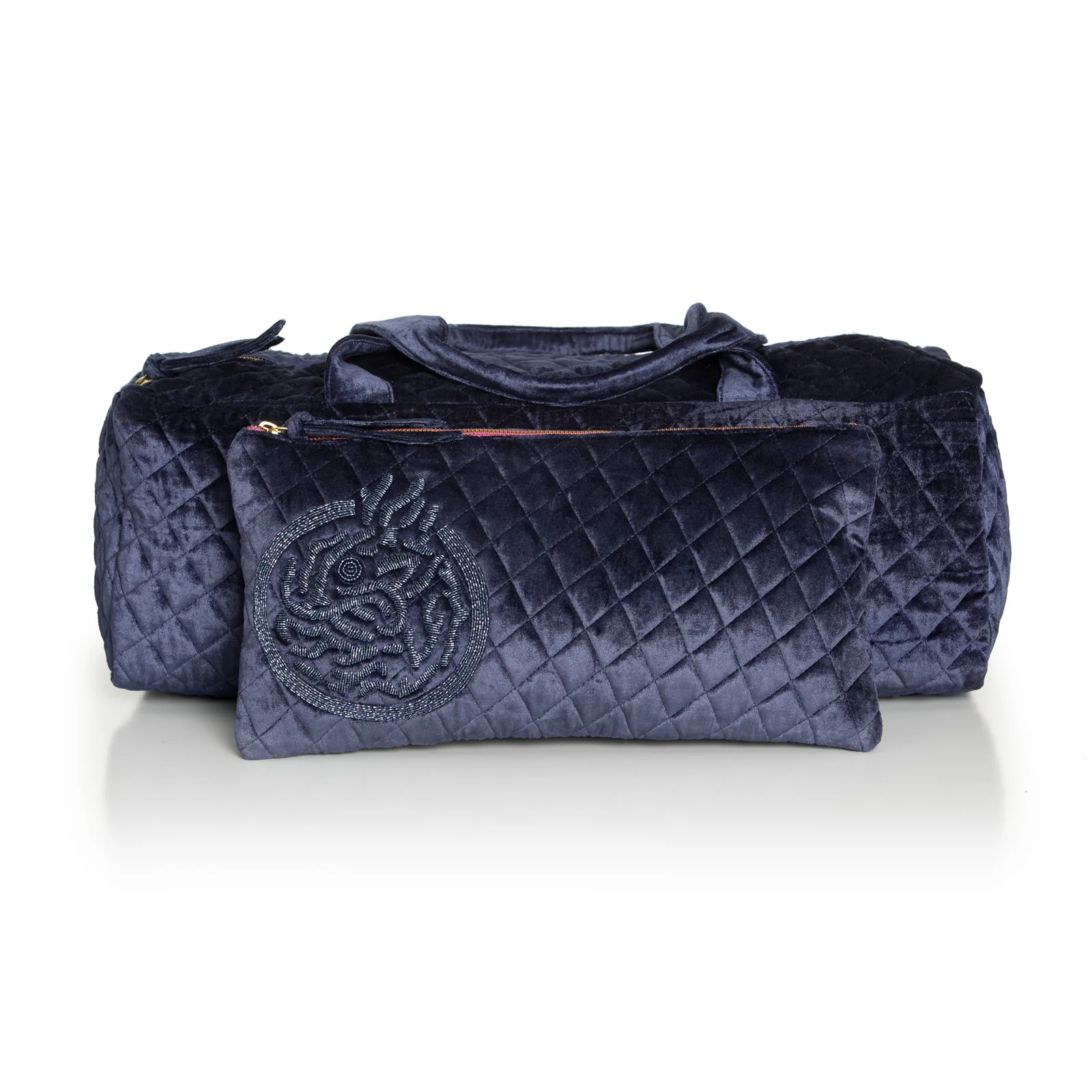 Mahjong Carry-All and Tile Bag Set - Indigo | Sidney Byron