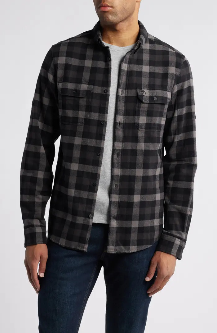 Skog Trim Fit Plaid Cotton Flannel Button-Down Shirt | Nordstrom