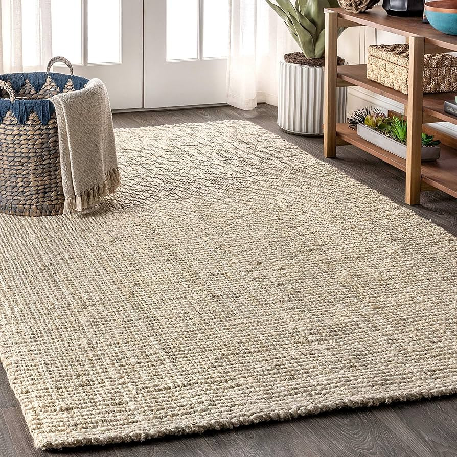 JONATHAN Y NRF102B-8 Pata Hand Woven Chunky Jute Light Ivory 8 ft. x 10 ft. Area-Rug, Farmhouse, ... | Amazon (US)