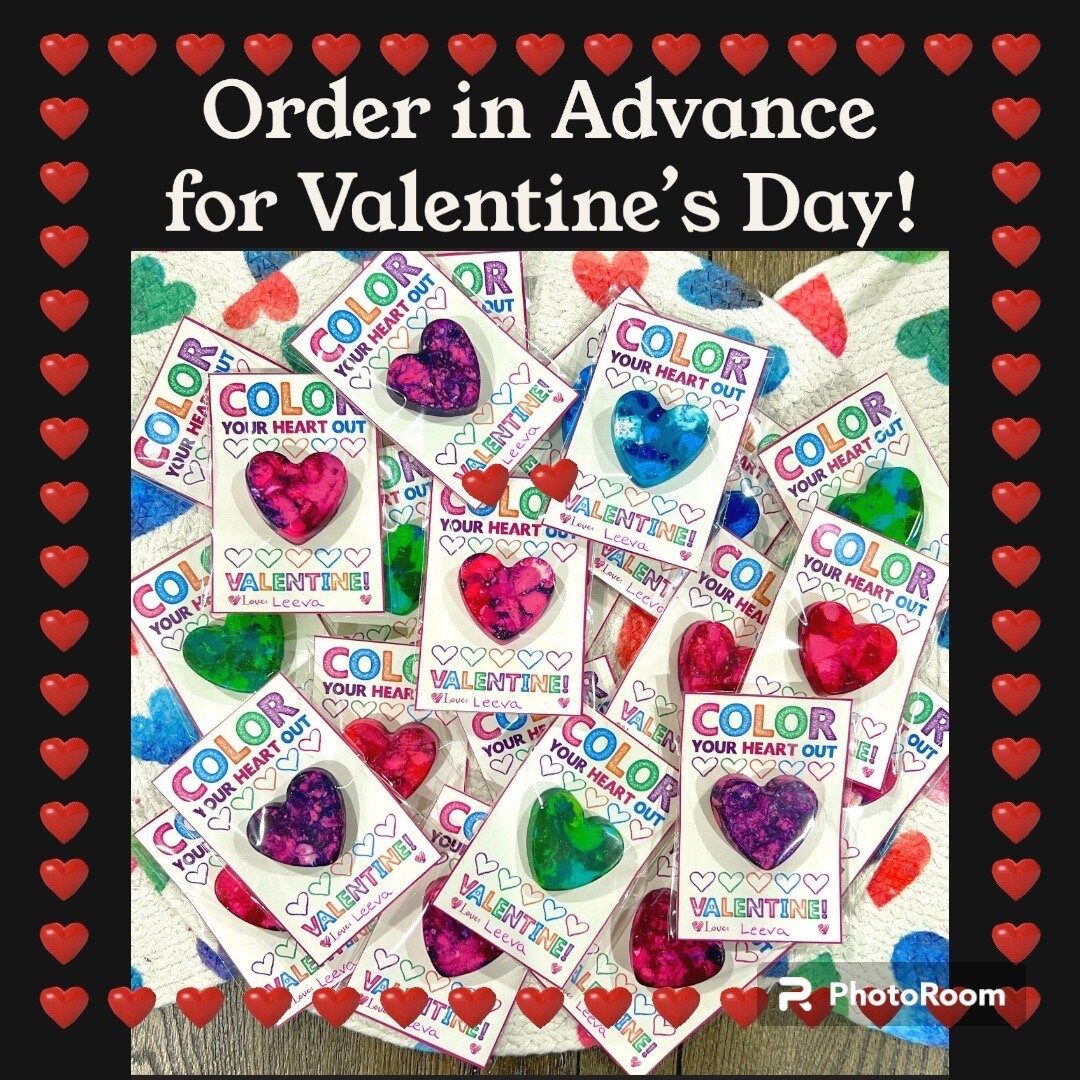 Crayon Hearts 5 Hearts With Card - Etsy | Etsy (US)