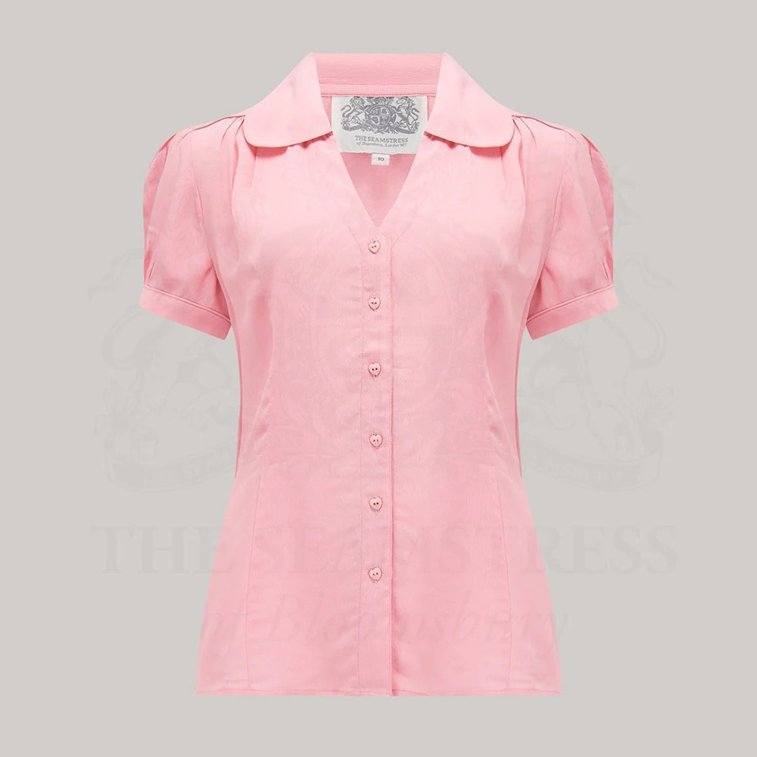 Judy Blouse in Blossom Pink by The Seamstress of Bloomsbury | Authentic Vintage 1940's Style | Etsy (UK)