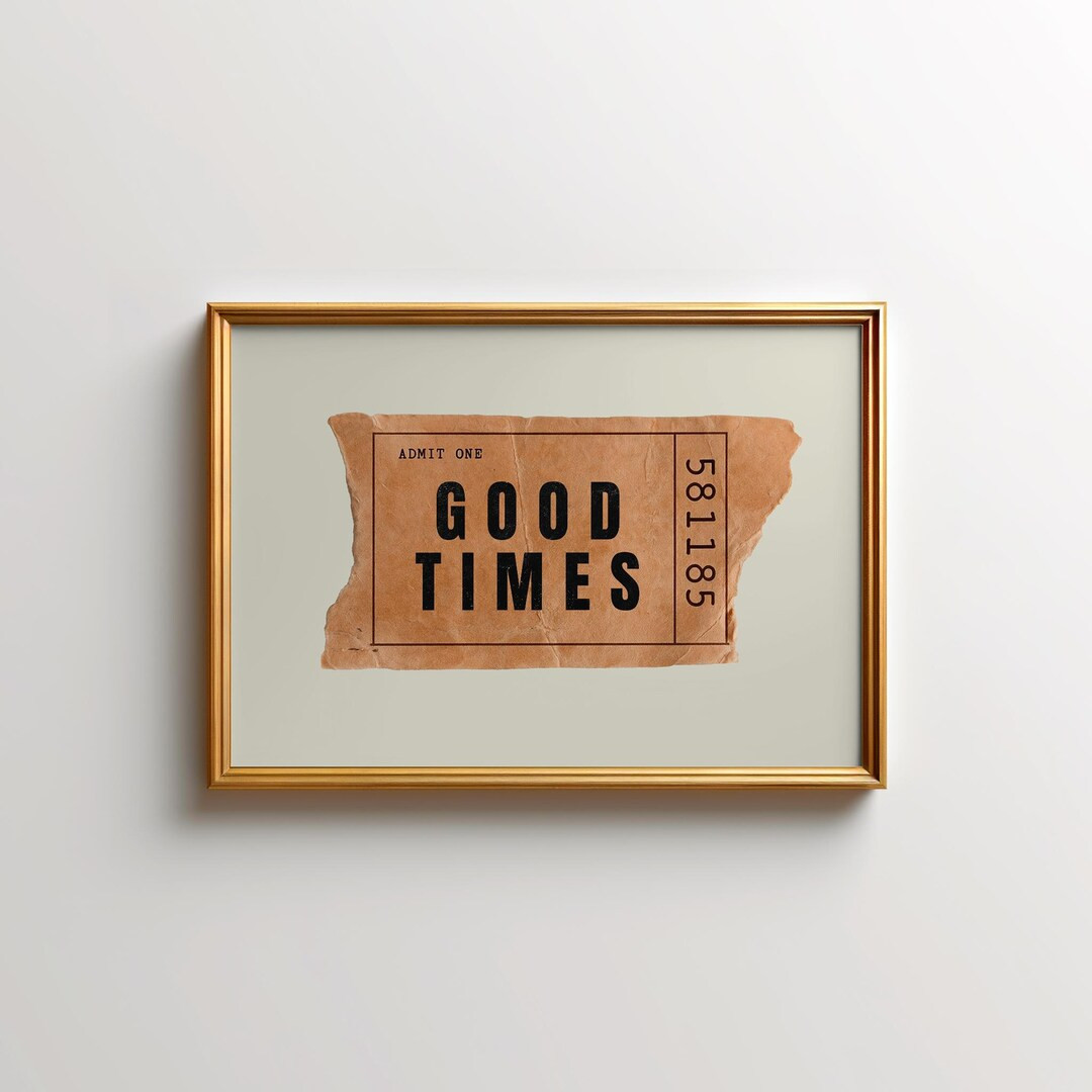 Good Times Horizontal Ticket Stub, Trendy Wall Art Prints, Retro Ticket Poster, Colorful Retro Ti... | Etsy (US)