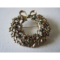 Gold Crystal Christmas Wreath | Etsy (US)