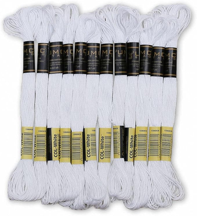 Pack of 12 Premium Embroidery Thread | 100% Egyptian Cotton Premium Skeins | Cross Stitch Embroid... | Amazon (US)