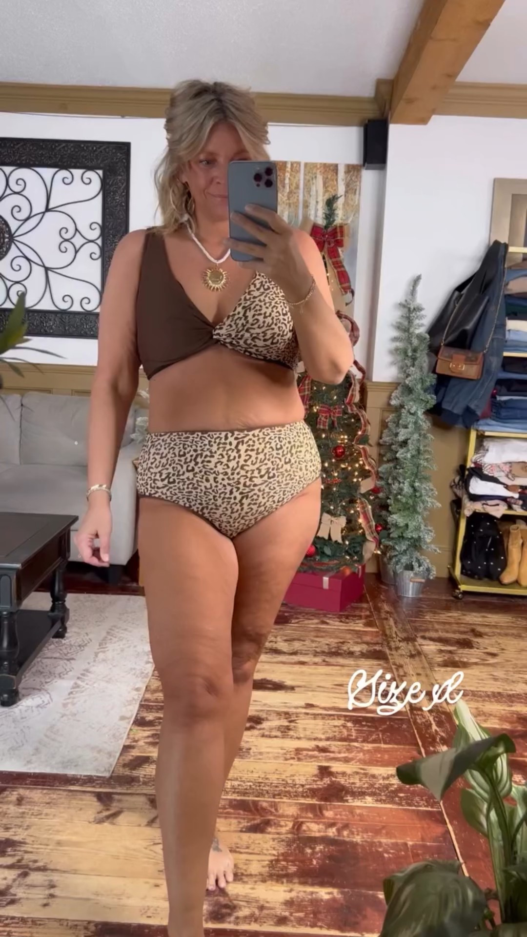 Size xl in this two piece swimsuit 

#LTKOver40 #LTKMidsize #LTKSeasonal