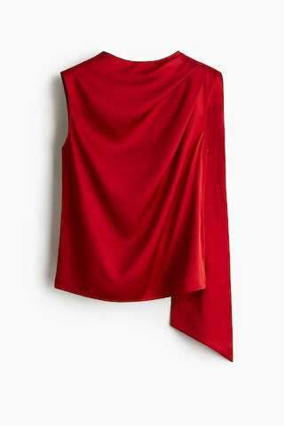 H & M - Draped satin blouse - Red | H&M (UK, MY, IN, SG, PH, TW, HK)