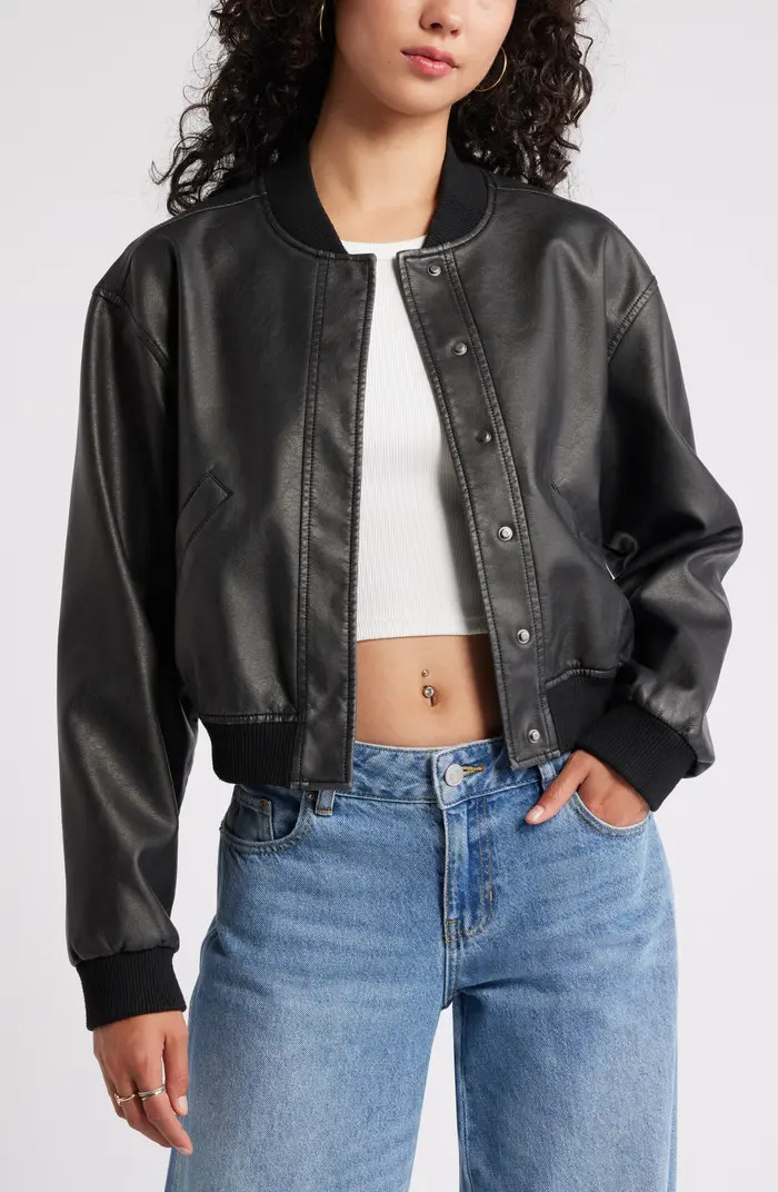 Faux Leather Bomber Jacket | Nordstrom