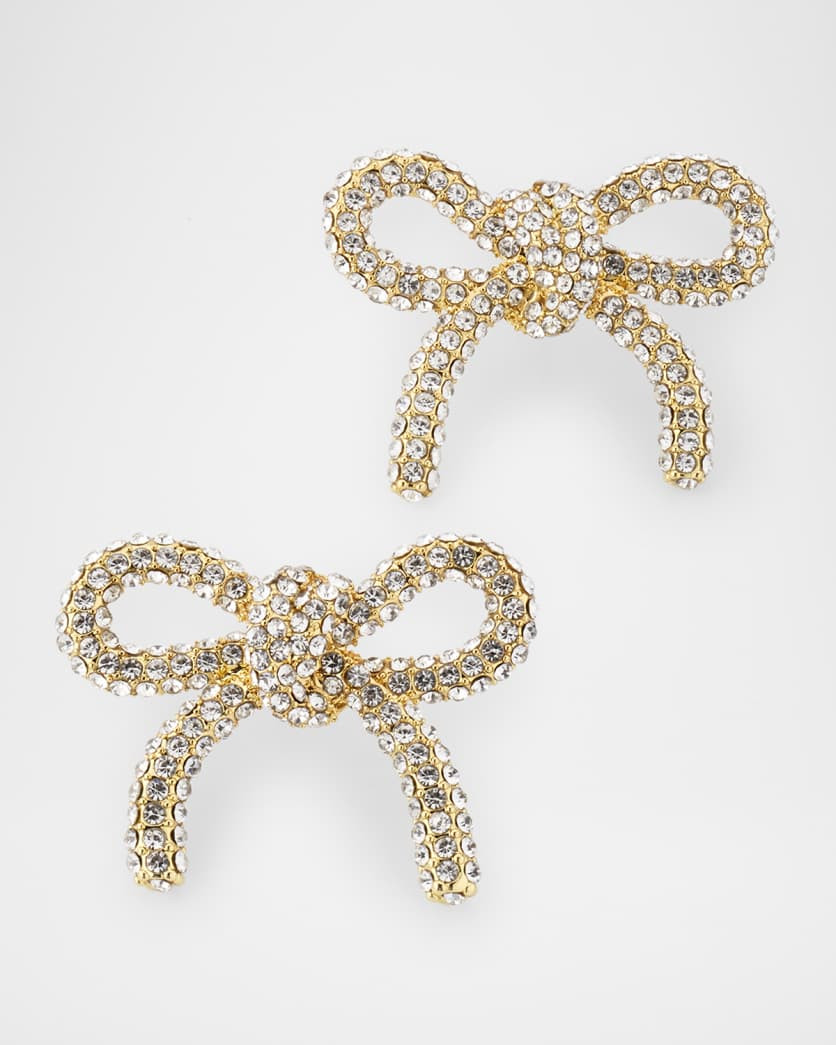 Pave Bow Stud Earrings | Neiman Marcus