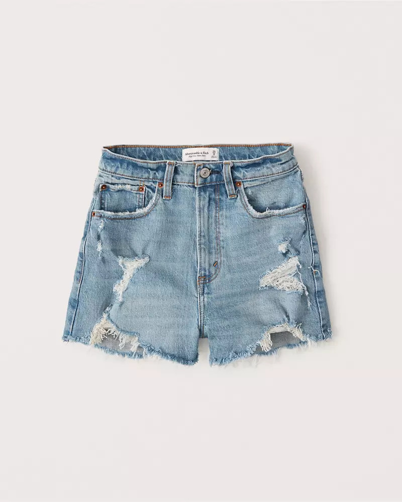 Curve Love High Rise Mom Shorts | Abercrombie & Fitch (US)