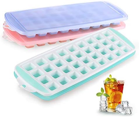 Amazon.com: Mini Ice Cube Trays with Lid, ZDZDZ Easy Release Silicone Tiny Ice Trays Stackable, M... | Amazon (US)