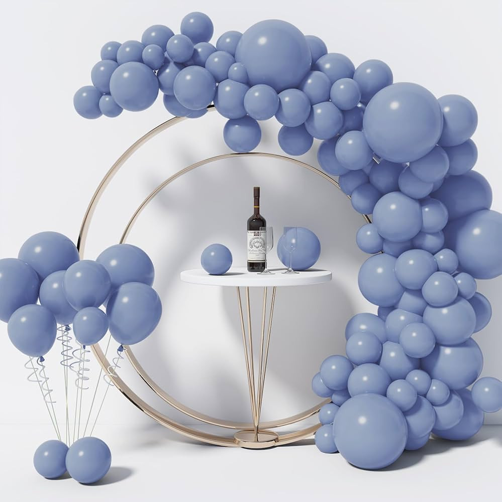 130PCS Dusty Blue Balloons Different Sizes 18" 12" 10" 5" Balloon Garland Arch Kit perfect for Bi... | Amazon (US)