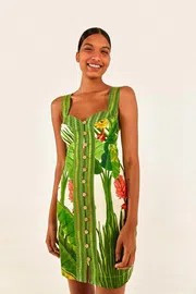 Fresh Forest Scarf Button Down Mini Dress | THE YES