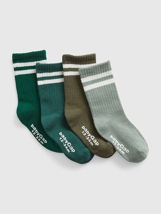 Toddler Organic Cotton Stripe Crew Socks (4-Pack) | Gap (US)