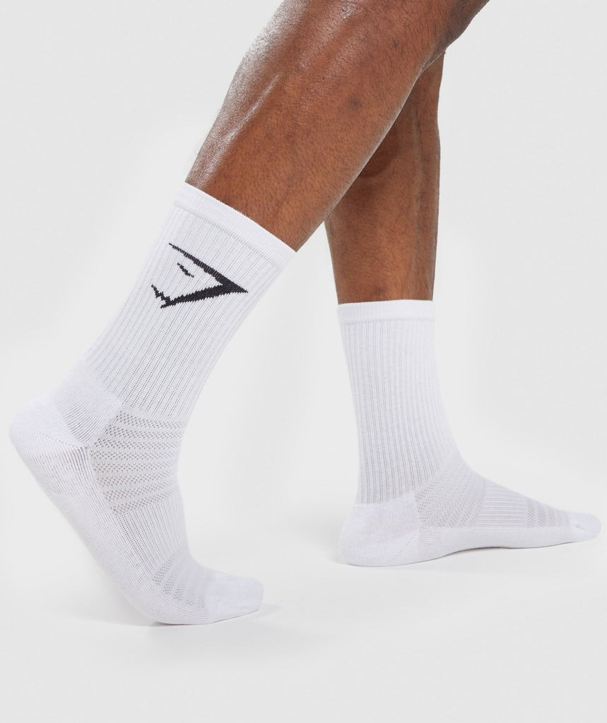 Gymshark Crew Socks 3pk - White | Gymshark (Global)