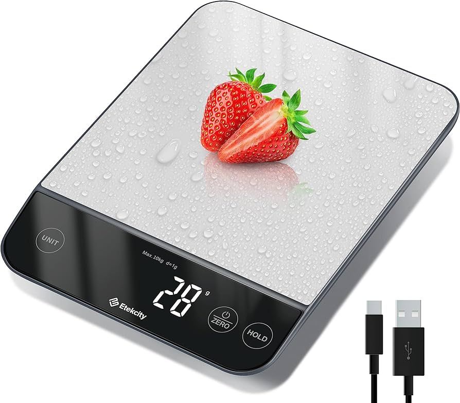 Etekcity Food Kitchen Scale 22lb, Digital Weight Grams and Oz for Weight Loss, Baking and Cooking... | Amazon (US)