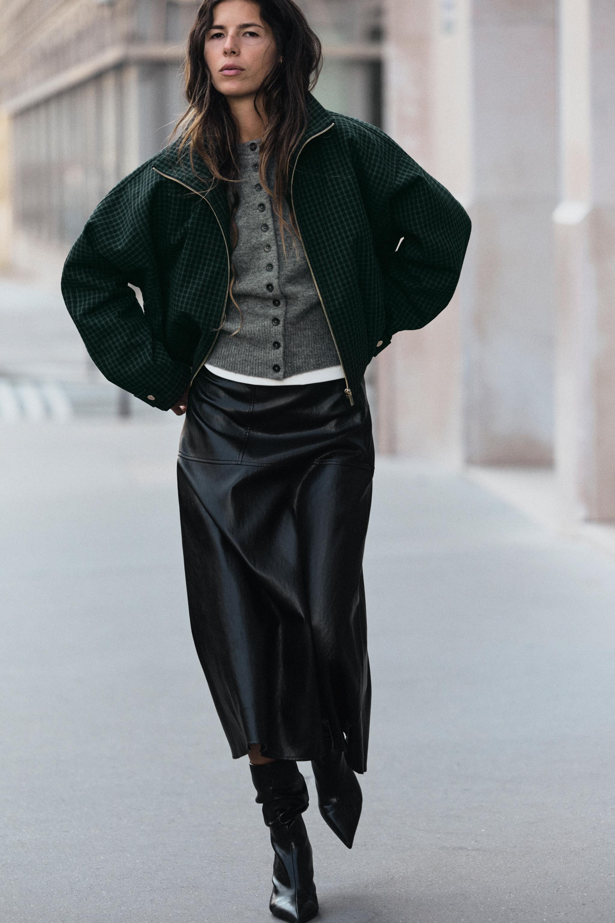 CHECKED BOMBER JACKET | Zara US
