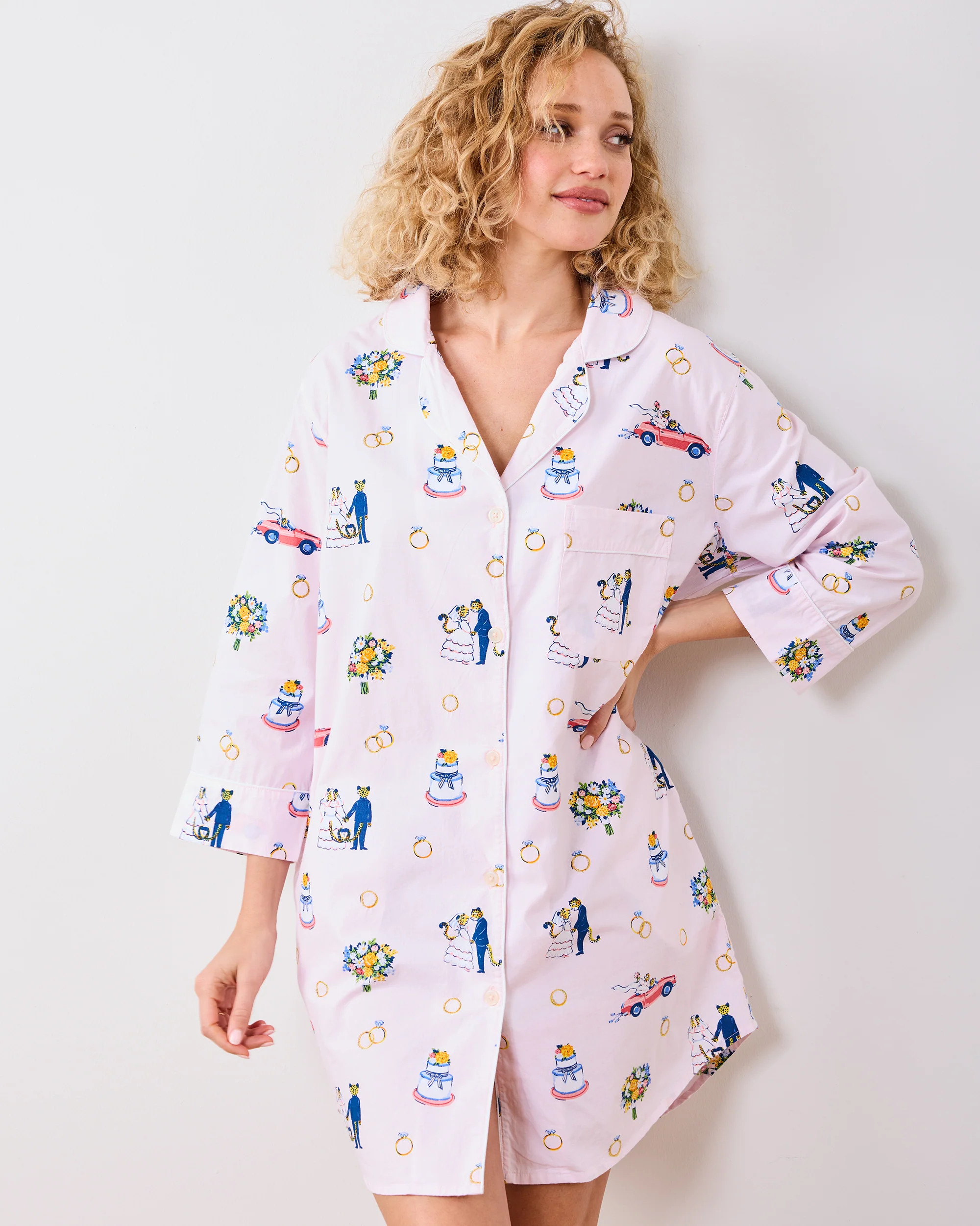 Happily Ever After - Women's Organic Cotton Sleep Shirt - Blush | Printfresh