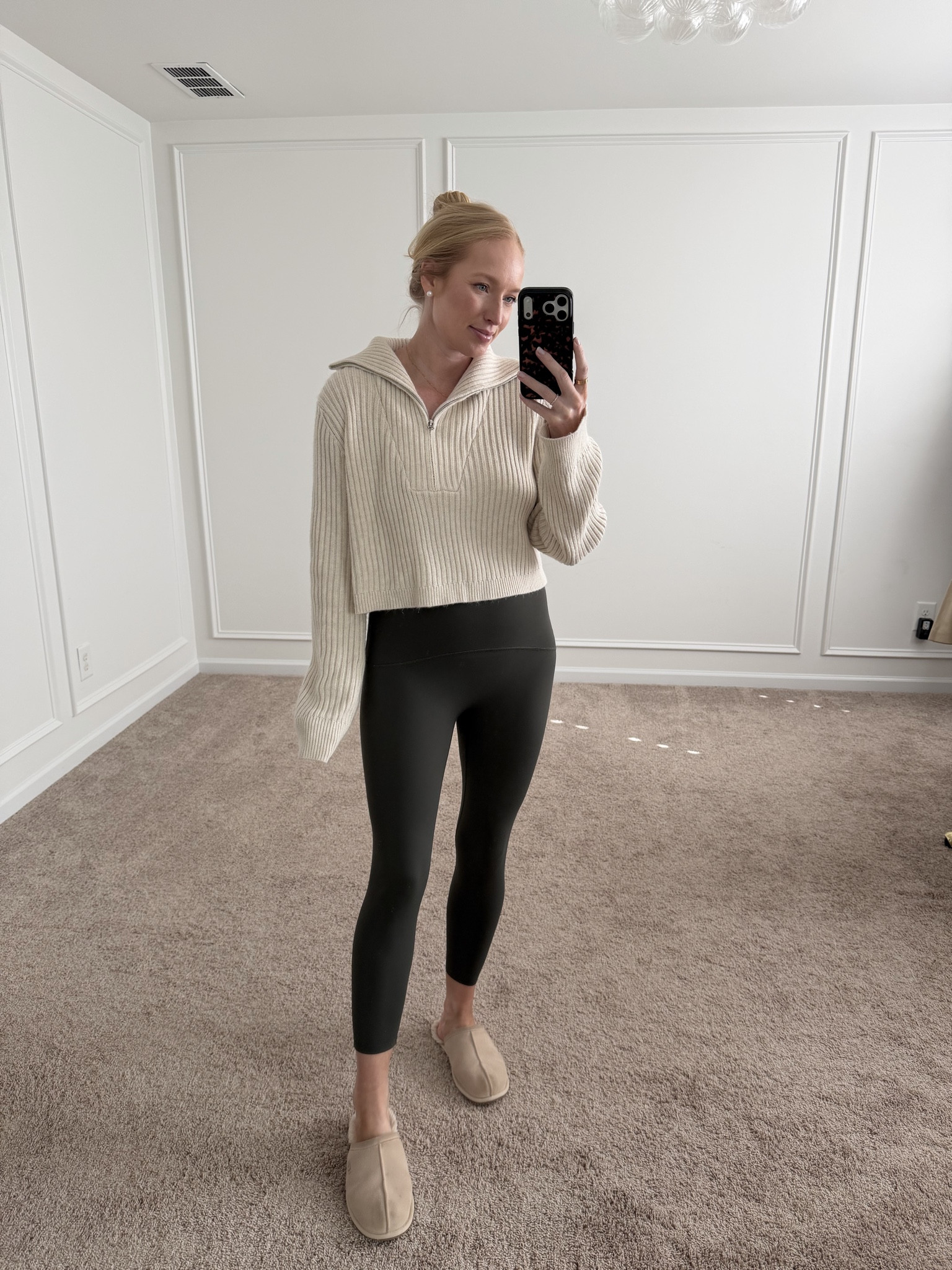 Casual Fallon outfit at home! Wearing my favorite leggings in a size medium (I sized up). These are the most flattering leggings and I can’t recommend them more for postpartum! 

Spanx promo code: AMANDAJOHNXSPANX for 15% off your first purchase 

#LTKSeasonal