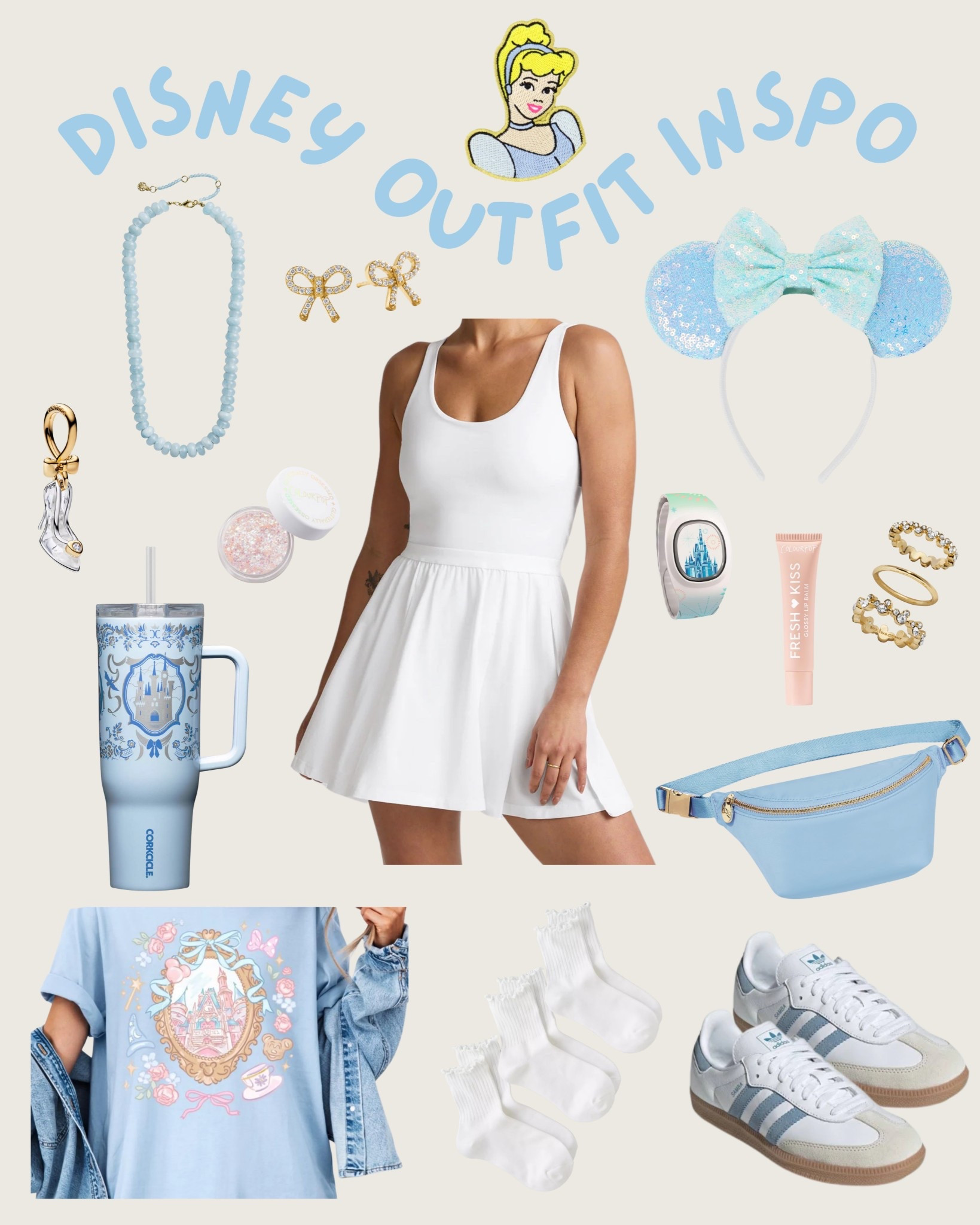 Cinderella-Inspired Disney Parks Outfit for Women 🩵✨

Bringing bibbidi bobbidi blue to the parks with this Cinderella-inspired outfit for women—perfect for Disney days, park hopping, and castle photos! ✨ This look blends soft blue tones, pure white, and subtle sparkle for a princess vibe that’s still comfy and walk-all-day ready.

Think breathable athleisure, supportive sneakers, and playful accessories that feel magical. It’s an easy, polished look for rope drop to fireworks, character photos, and travel days. 🏰

Everything is linked so you can recreate the full outfit or mix and match with pieces you already own. Featuring favorites from Target, Stoney Clover Lane, Disney Store, BaubleBar, Etsy, American Eagle, Adidas, and Beyond Yoga. 💫

Perfect for:
• Cinderella-inspired outfits
• Disney park outfits for women
• Blue Disney outfits
• Cute + comfy theme park style
• Disney travel days

#CinderellaInspired #DisneyOutfitIdeas #LTKDisney #WhatToWearToDisney #DisneyParksStyle #ComfyAndCute #PrincessStyle #DisneyCreator #ParkDayOOTD #EverydayMagic