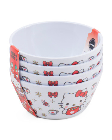 4pc Christmas Hot Cocoa Melamine Cereal Bowls | TJ Maxx