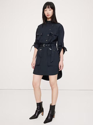 Stretch-Cotton Utility Mini Dress | Banana Republic (US)