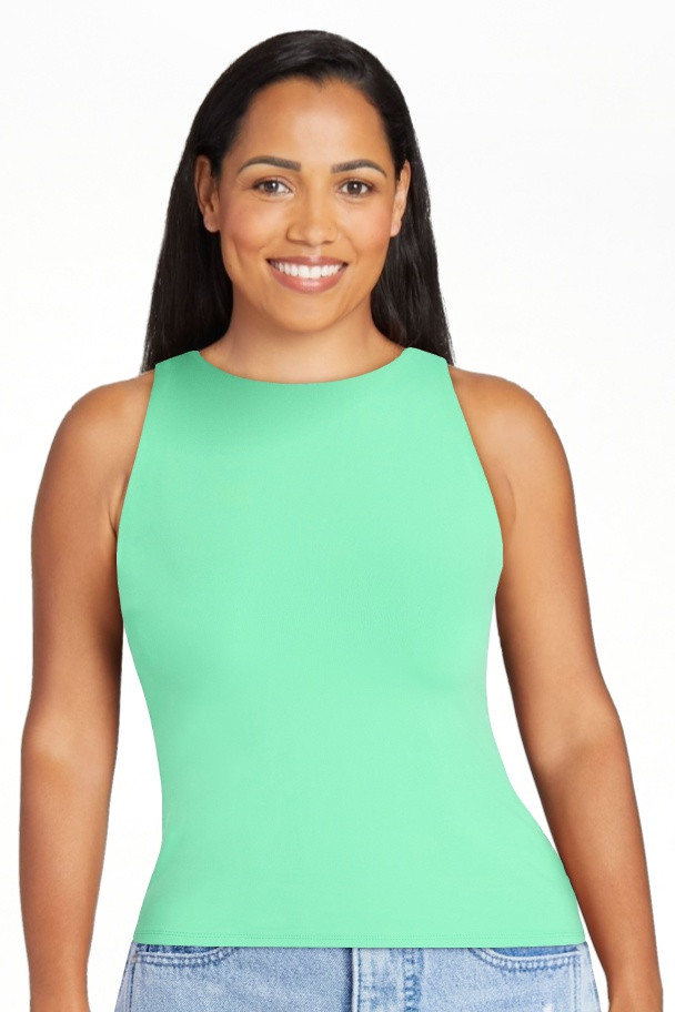 Scoop Women's Sleeveless High Neck Contour Top, Sizes XS-XXL | Walmart (US)